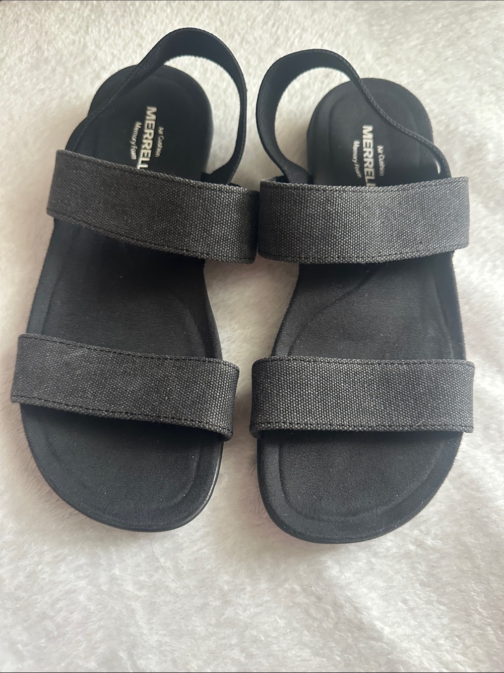 Merrell District Finlay Women 8 Slingback Black Canvas Comfort Sandals Gorp